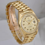 Rolex Day-Date President ONYX CHAMPAGNE 36mm Fluted 18K Yellow Gold 18038 Watch