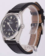 VINTAGE 1975 Rolex Explorer Stainless Steel Black 36mm 3-6-9 Leather 1016 Watch