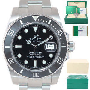 NEW 2019 PAPERS Rolex Submariner Date 116610 Steel Black Ceramic Watch Box