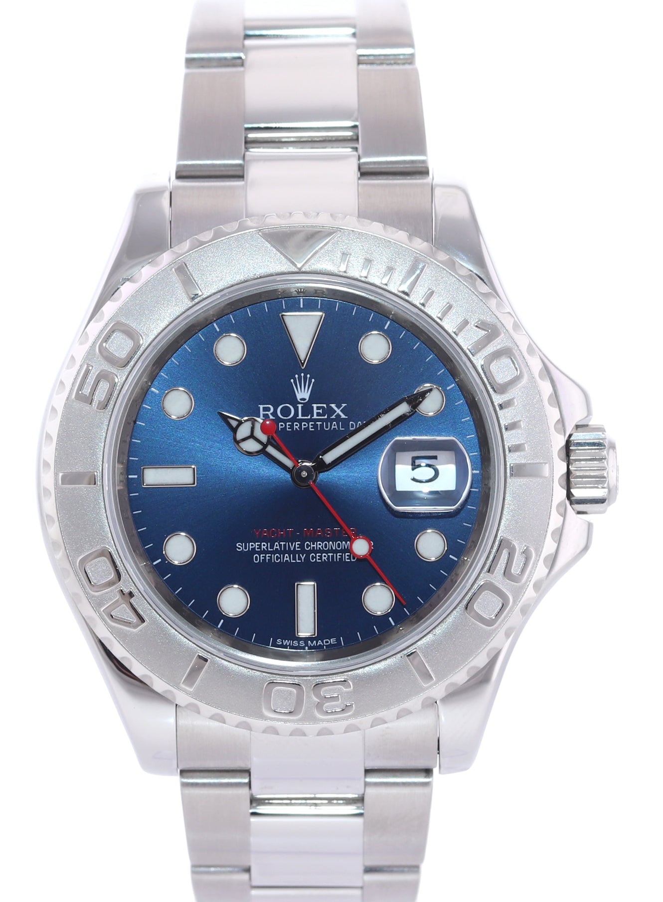 2017 Random Serial Rolex Yacht-Master 116622 Steel Platinum Blue 40mm Watch Box