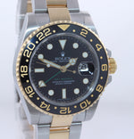 2011 PAPERS Rolex GMT-Master 2 Ceramic 116713 Black Two Tone Steel Gold Watch