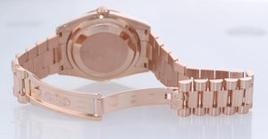 2015 Rolex President Day Date Rose Gold 36mm 118235 Diamond Heavy Buckle Watch