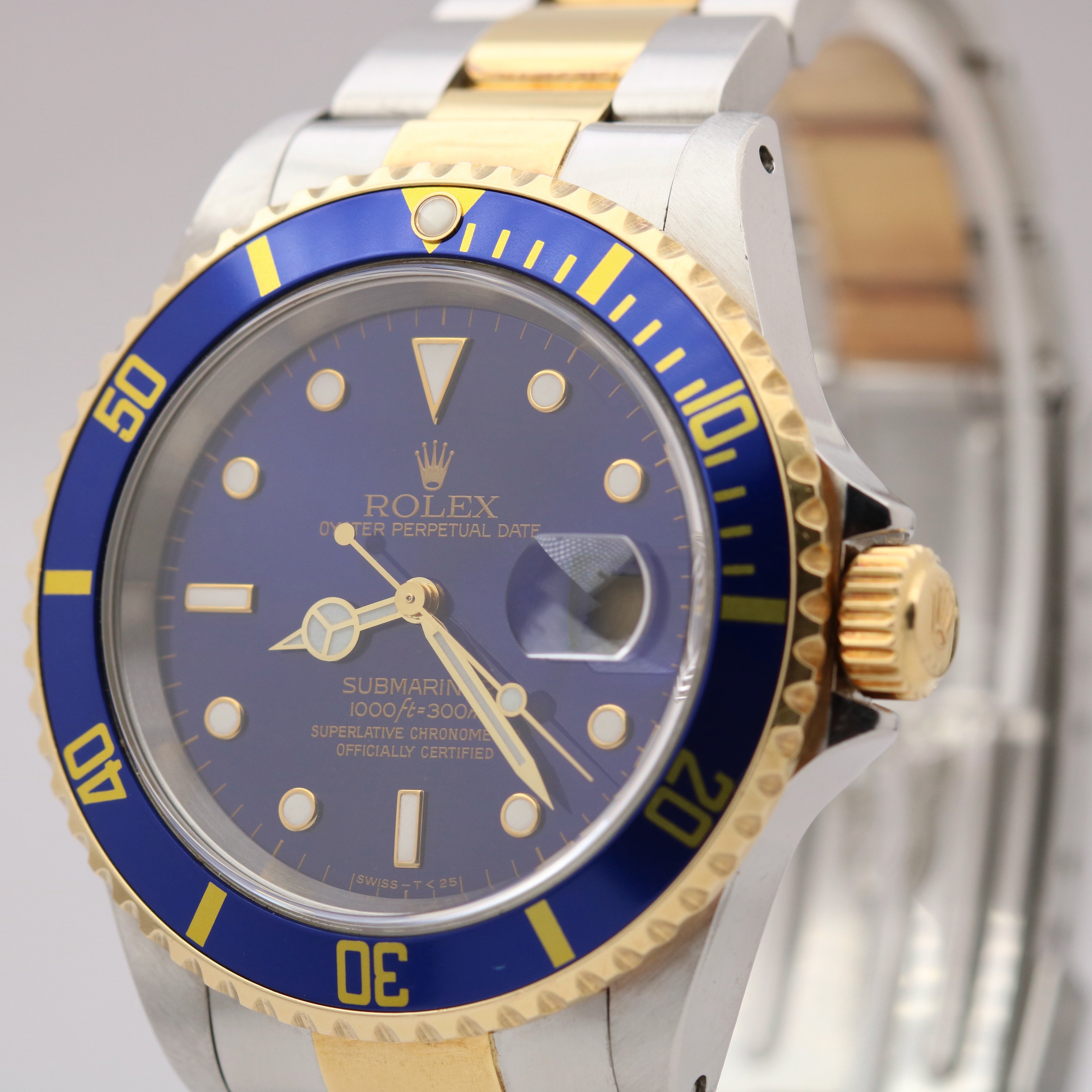 Rolex Submariner Date Two-Tone Gold Blue 40mm Stainless PAPERS Watch 1