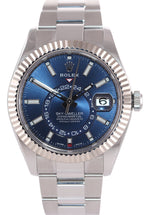2021 Rolex Sky-Dweller Stainless White Gold BLUE DIAL 42mm 326934 Watch Box