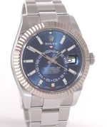 2021 Rolex Sky-Dweller Stainless White Gold BLUE DIAL 42mm 326934 Watch Box