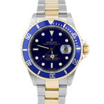 2007 Rolex Submariner Two-Tone Stainless Blue NO HOLES Dive 40mm Watch 16613