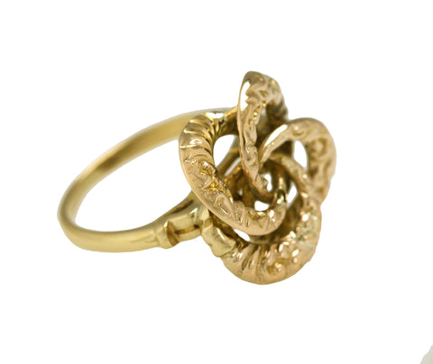 Ladies Vintage Estate 14K Yellow Gold Spiral Floral Filigree Cocktail Ring