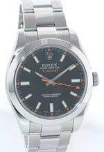 MINT PAPERS Rolex Milgauss 116400 Black Dial 40mm Steel Oyster Watch Box