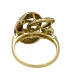 Ladies Vintage Estate 14K Yellow Gold Spiral Floral Filigree Cocktail Ring