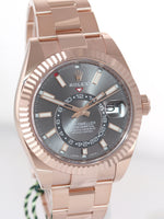 SEPT 2021 PAPERS NEW Rolex Sky-Dweller 18K Rose Gold RHODIUM 326935 Watch