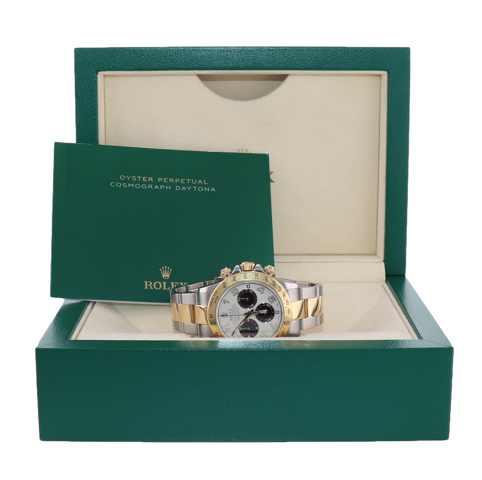 Rolex Daytona 116523 White Panda Steel 18k Yellow Gold Two Tone Watch