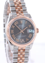 2021 PAPERS Rolex DateJust 278271 Rose Gold Slate Diamond Jubilee 31mm Watch