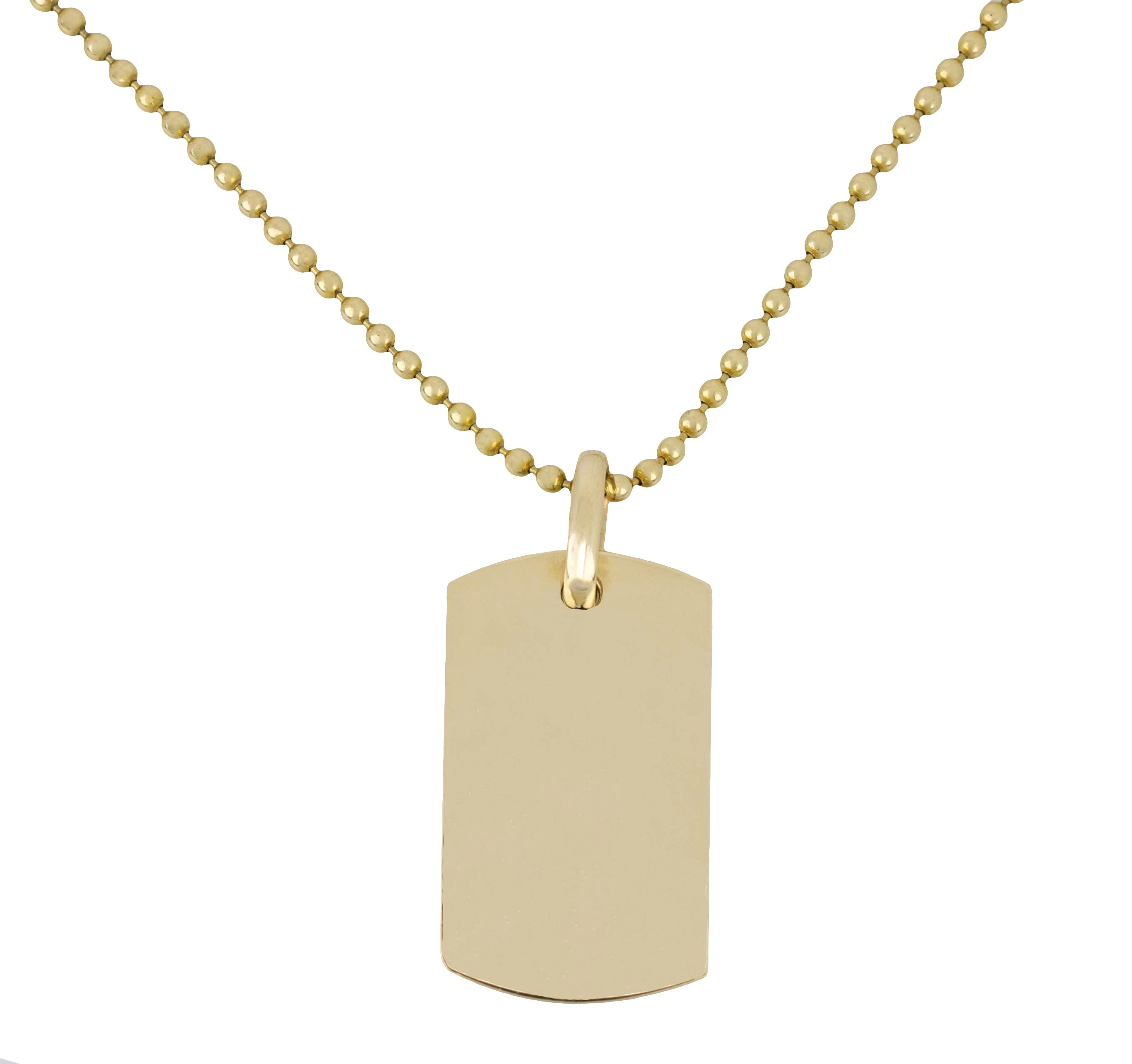 Gold Dog Tag Pendant Necklace
