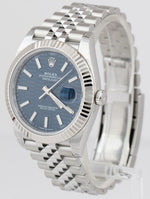 NEW NOV 2022 Rolex DateJust 41 Blue Motif Fluted Steel Jubilee Watch 126334