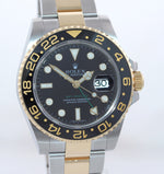 2011 PAPERS Rolex GMT-Master 2 Ceramic 116713 Black Two Tone Steel Gold Watch