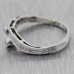 1920's Antique Art Deco Platinum Diamond Snake Bypass Ring