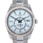 MINT 2022 Rolex Sky-Dweller Steel White Gold Fluted Bezel 326934 42mm Watch Box