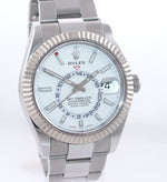MINT 2022 Rolex Sky-Dweller Steel White Gold Fluted Bezel 326934 42mm Watch Box
