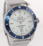 Breitling SuperOcean Heritage 46 A17320 Blue Ivory Dial Date 46mm Steel Watch