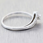 1930's Antique Art Deco 14K White Gold 0.10tcw Diamond Band Ring C9