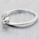 1930's Antique Art Deco 14K White Gold 0.10tcw Diamond Band Ring C9