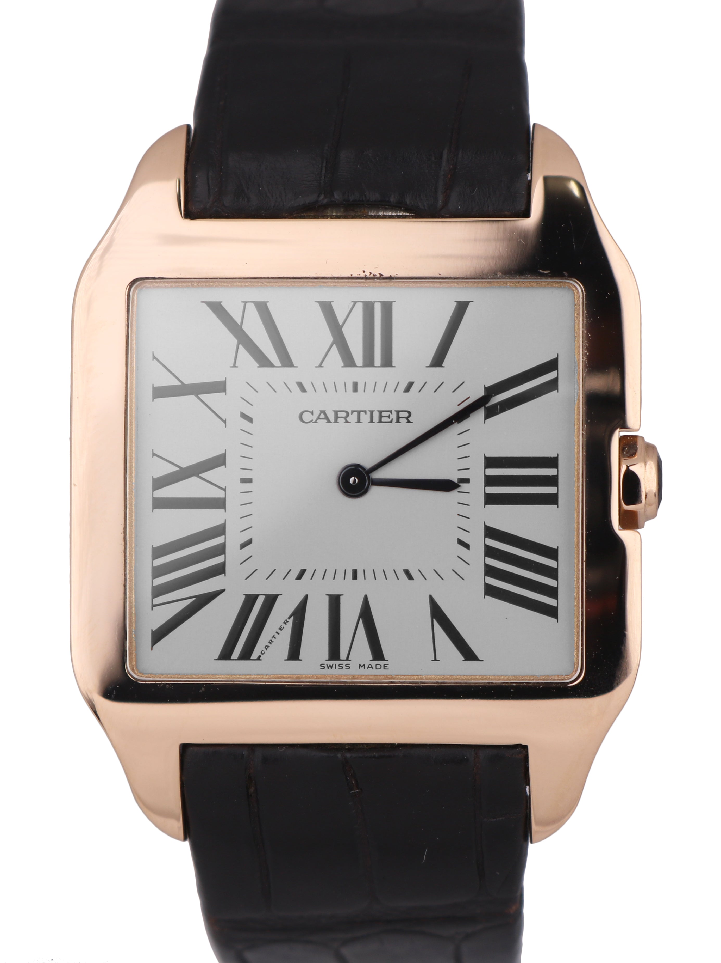 Men s Cartier Santos Dumont Large 18K Rose Gold W2006951 2650 Hand Win