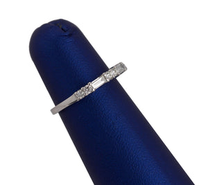 Women's Modern 14K White Gold 0.36ctw Baguette & Round Diamond 2mm Band Ring