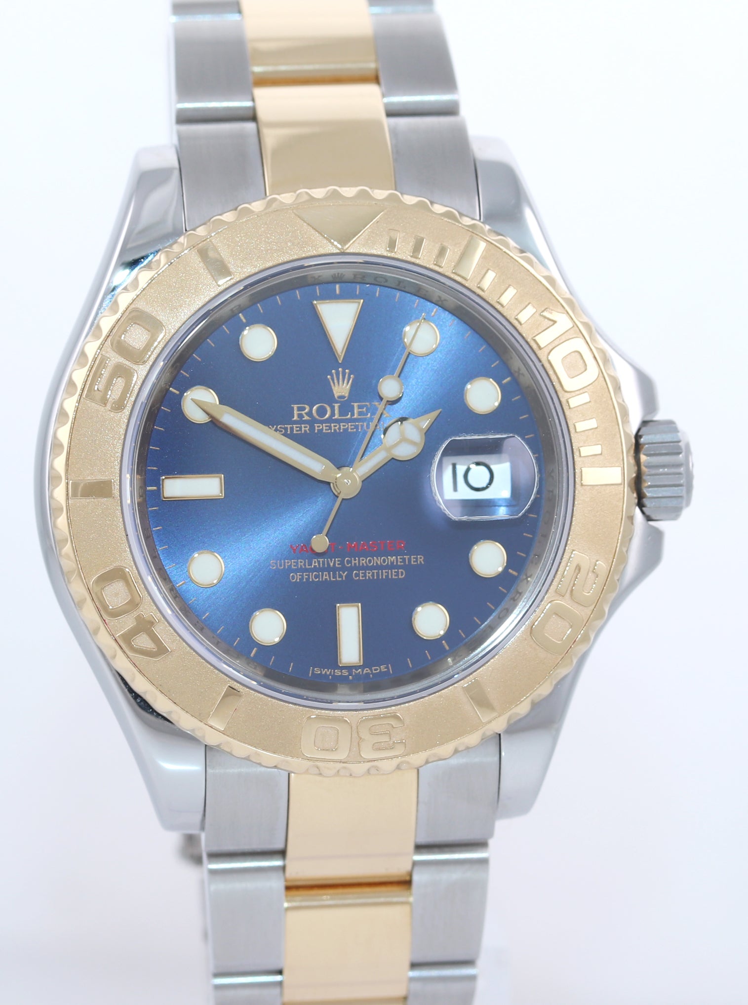 Rolex Yacht-Master 16623 2Tone Oyster 18K Yellow Gold & SS Blue Dial Watch Box/Papers