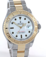 2010 Rolex 16623 Two Tone Gold Steel Yachtmaster White Sapphire Watch Rehaut Box