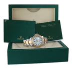 2010 Rolex 16623 Two Tone Gold Steel Yachtmaster White Sapphire Watch Rehaut Box