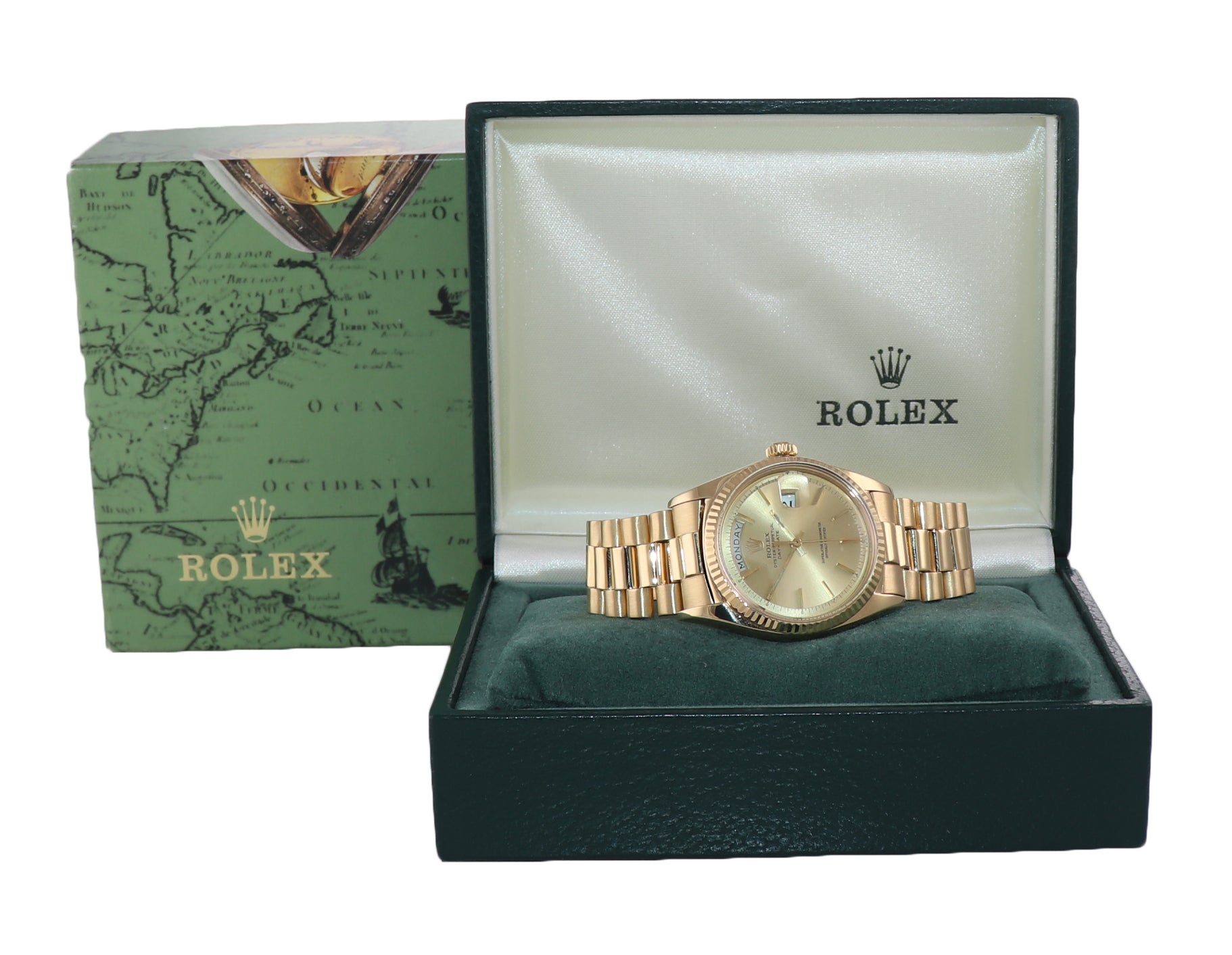 Rolex President Day Date 36mm 1803 Yellow Gold 18k Champagne Watch Box