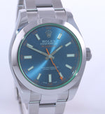 2020-2021 Rolex Milgauss Blue Anniversary Green 116400GV Steel 40mm Watch Box