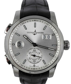 MINT Men s Ulysse Nardin Dual Time Stainless Silver Strap 3343 126 42m