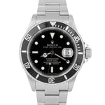 Rolex Submariner Date 40mm Black NO-HOLES CASE Stainless Steel Watch 16610