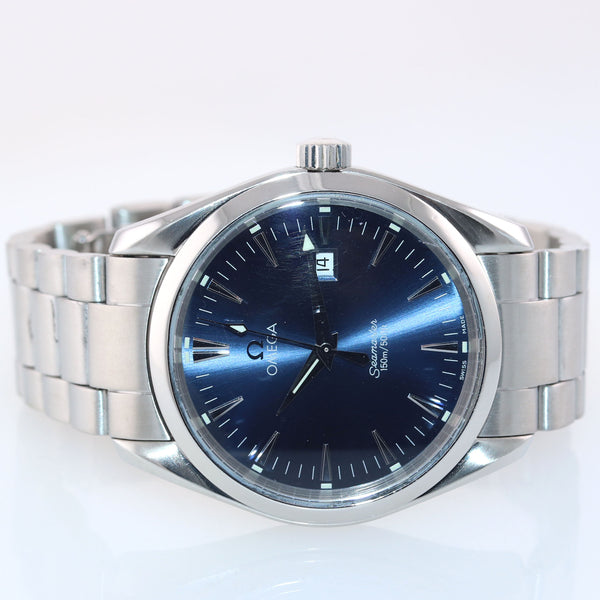 Omega Seamaster Aqua Terra Quartz Stainless Steel 39mm Blue Date Watch