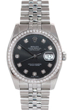 PAPERS Rolex DateJust 116244 Jubilee Black Diamond Bezel 36mm Steel Watch Box