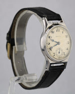 Vintage 1930s Zenith Top-Wind Tonneau Stainless Steel Silver 29mm Manual Watch