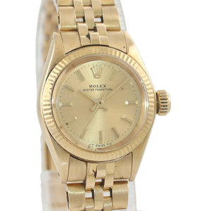 MINT Ladies Rolex 24mm 6719  solid 14k Yellow Gold Jubilee Champagne 6917 Watch