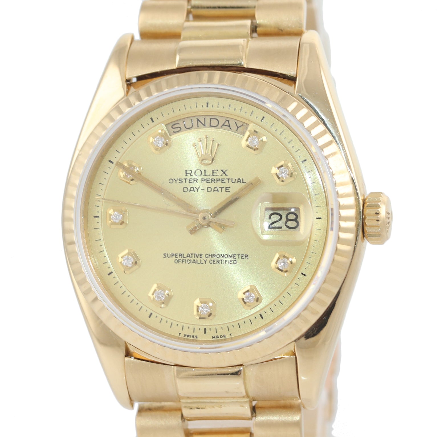 Rolex Day-Date President 36mm 1803 18k Yellow Gold 36mm Diamond Watch