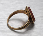 Ladies Vintage Estate 14K Yellow Gold Oval Carnelian Gemstone Cocktail Ring