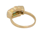 Women's Antique Estate 14K Yellow Gold 0.40ctw Diamond Emerald Cocktail Ring