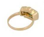 Women's Antique Estate 14K Yellow Gold 0.40ctw Diamond Emerald Cocktail Ring