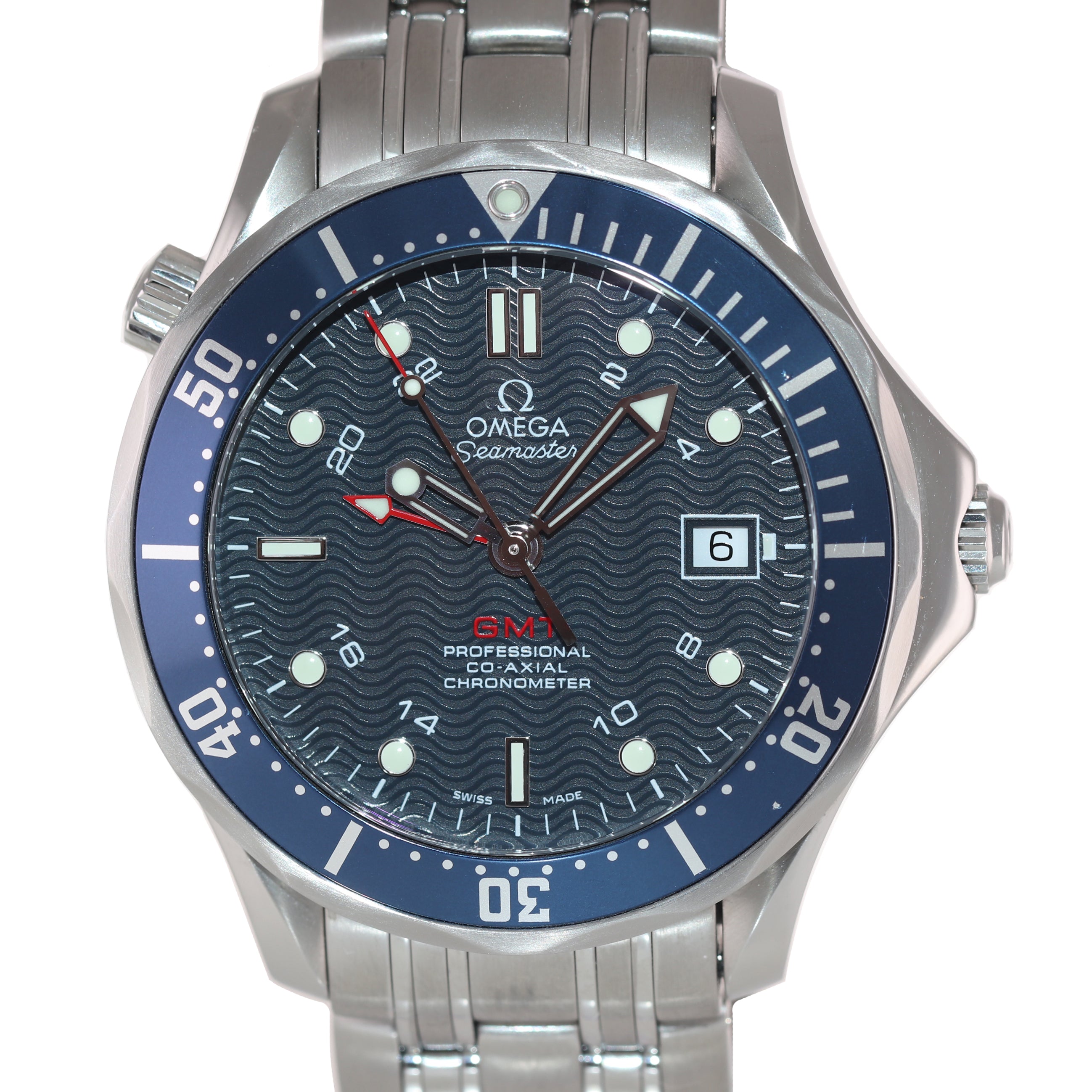 Omega Seamaster GMT Diver Co-Axial Blue Automatic 41mm Date Watch 2535