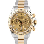 Rolex Daytona Champagne Diamond Chronograph Two-Tone Gold Steel Watch 116503