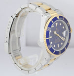 Rolex Submariner Date Two-Tone Steel Gold Blue 40mm Watch 16613 LB BOX PAPERS