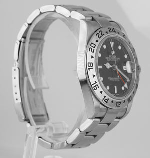 2005 Men's Rolex Explorer II SEL NO-HOLES Black Date Steel GMT 40mm Watch 16570