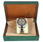 MINT 2002 Rolex Submariner Slate Serti Diamond Sapphire 16613 Two-Tone Blue 40mm