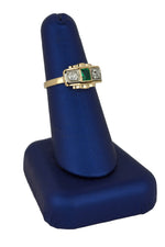 Women's Antique Estate 14K Yellow Gold 0.40ctw Diamond Emerald Cocktail Ring