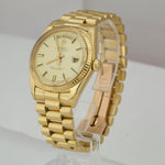Vintage Rolex Day-Date President 36mm Champagne LINEN 18K Yellow Gold Watch 1803