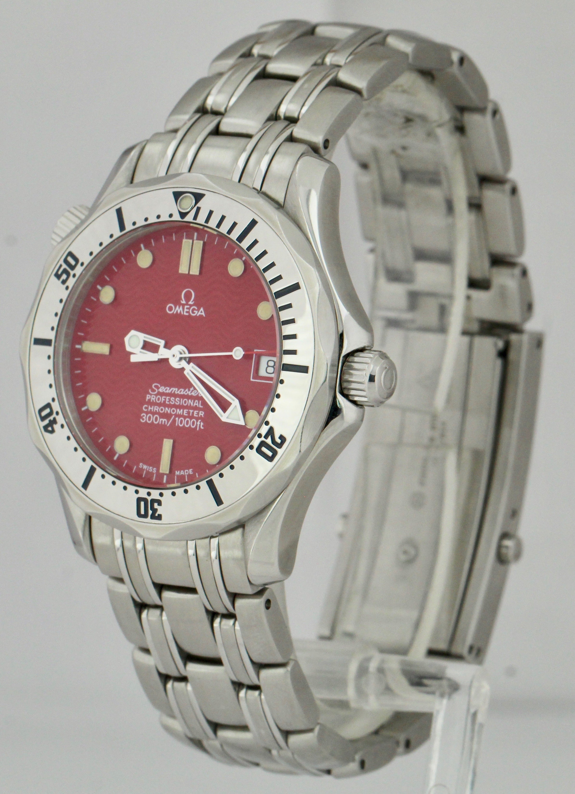 RARE Omega Seamaster Professional MARUI Red Wave Automatic 36mm Watch 2552.61